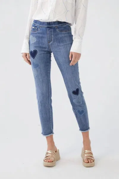 FDJ PULL-ON PENCIL ANKLE JEANS IN MEDIUM WASH