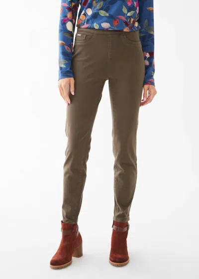 Fdj Pull On Slim Ankle Jeans In Olive In Gray