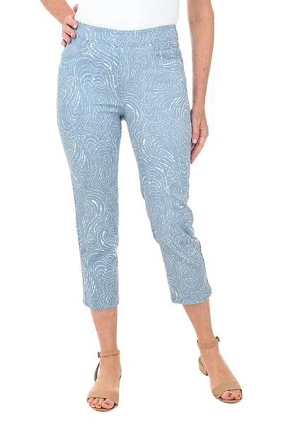 Fdj Pull-on Slim Crop Jeans In Blue/white