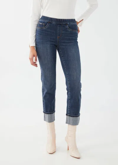 Fdj Pull-on Straight Ankle Jean In Dark Vintage