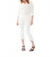 Fdj Pull-on Straight Crop Denim Jeans In White In White