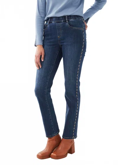 Fdj Pull-on Straight Leg Jeans In Dark Wash In Blue