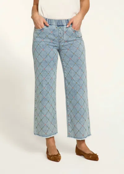Fdj Pull-on Wide Leg Crop Jeans In Blue