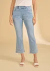 Fdj Pull-on Boot Crop Denim Jeans In Medium Blue In Blue