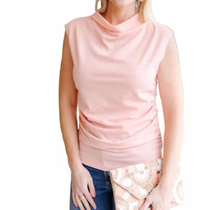 Fdj Rushed Cap Sleeve Top In Coral In Pink