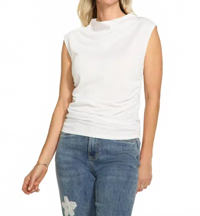 Fdj Rushed Cap Sleeveless Top In White