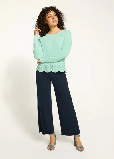 Fdj Seallie Scalloped Hem Sweater In Light Patina In Multi