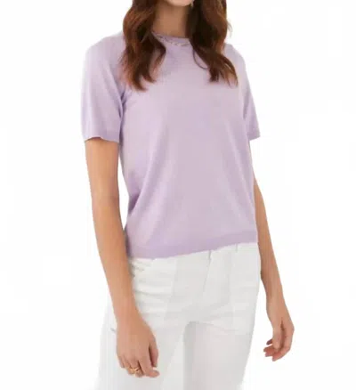 Fdj Shana Short Sleeve Lightweight Sweater In Wild Pansy In Multi