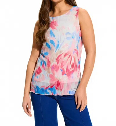 Fdj Shannon Sleeveless Pleated Mesh Top In Patrizia In Multi