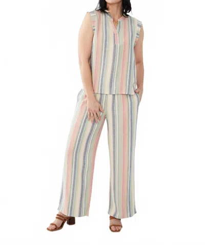 Fdj Sleeveless Striped Top In Sorbet Stripe In Multi