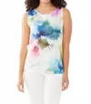 Fdj Sleeveless Top In Watercolor In Blue