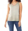 Fdj Sleeveless V-neck Jersey Top In Pistachio In Gray