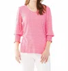 Fdj Smocked Cuffs Top In Flamingo In Pink