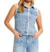 Fdj Stitch Denim Vest In Blue In Blue