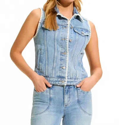 Fdj Stitch Denim Vest In Blue