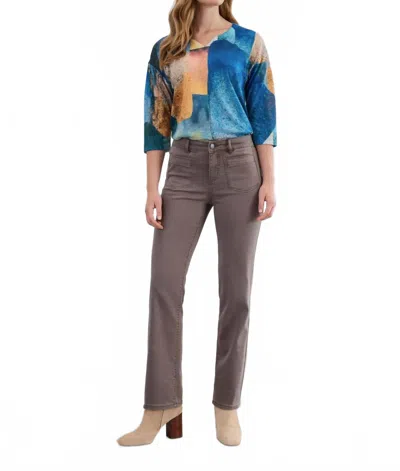 Fdj Straight Leg Jean In Taupe In Gray