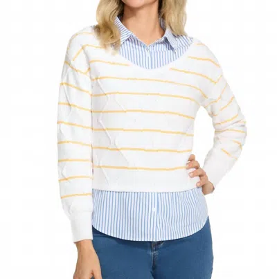 Fdj Stripe Sweater In Yellow