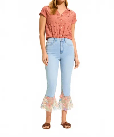 Fdj Suzanne Flair Crop Denim Jeans In Light Blue In Multi