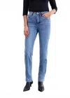 Fdj Suzanne Fringe Side Slit Straight Jean In Blue In Blue