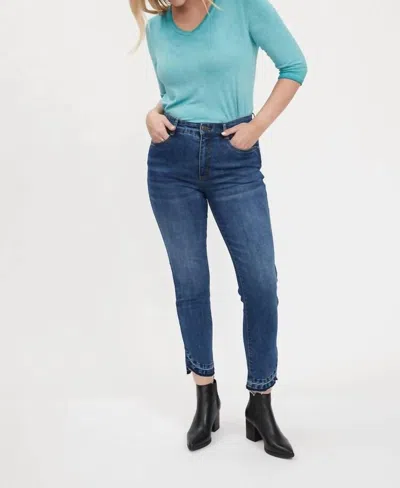 Fdj Suzanne Slim Straight Ankle Jeans In Dark Blue
