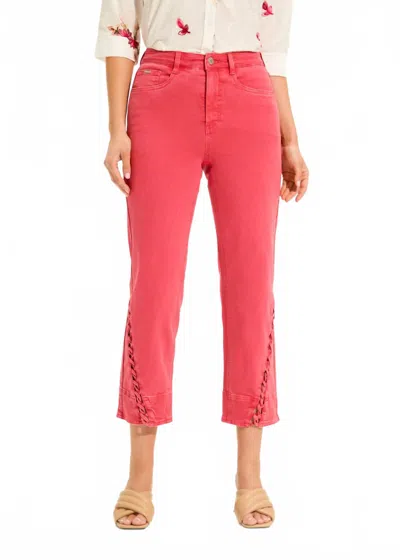 Fdj Suzanne Straight Crop Denim Pant In Rouge In Red