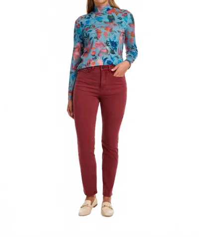 Fdj Suzanne Straight Leg Denim In Rust Red In Multi