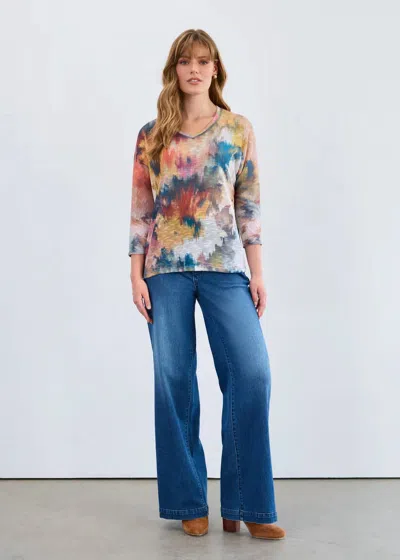 Fdj Suzanne Wide Trousers In Dark Wash In Multi