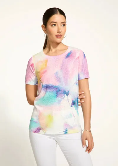 Fdj Swell Short Sleeve Tee In Pastel Colors In Multi
