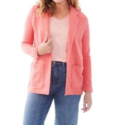 Fdj Textured Knit Blazer In Flamingo Pink In Multi