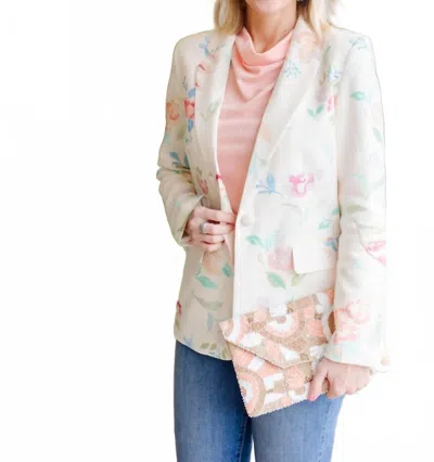 Fdj Textured Print Blazer In Libby Print In Multi