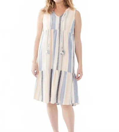 Fdj Tiered Midi Dress In Baha Stripe In Neutral