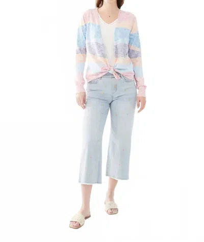 Fdj Tilda Three Way Long Sleeve Cardigan In Multicolor In Pink