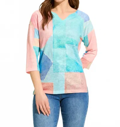 Fdj V Neck Top In Callope In Blue