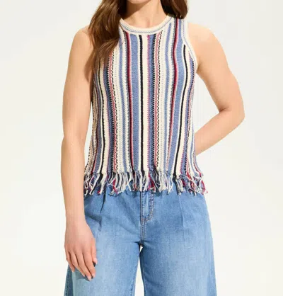 Fdj Valeria Vertical Cami Sweater In Independance Stripe In Multi