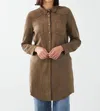 Fdj Vegan Suede Shacket In Olive In Green