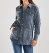 Fdj Velvet Shacket In Blue In Blue