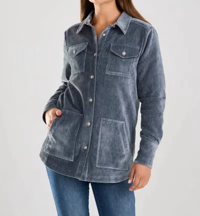 Fdj Velvet Shacket In Blue