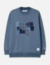 Fdmtl Boro Embroidered Sweat Shirt In Blue
