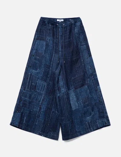 Fdmtl Boro Side Button Hakama Pants Rinse In Blue