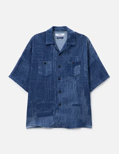 Fdmtl Boro S/s Shirt 3yr Wash In Blue