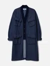 Fdmtl Haori Jungle Long Jacket Rinse In Blue