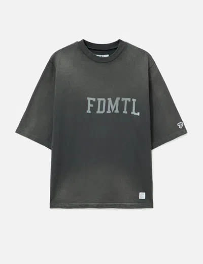 Fdmtl Logo H/s Sweatshirt 3yr Wash In Green