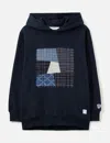 Fdmtl Patchwork Sweat Parka In Blue