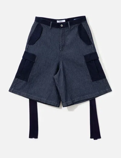 Fdmtl Short Hakama Cargo Pants Rinse In Blue