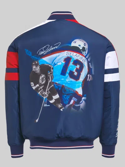 Fe Apparel Legends Of The Game Nhl® Reversible Padded Bomber Jacket In Blue