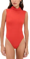 Fe Noel Hooded Swimsuit Fuego In Red