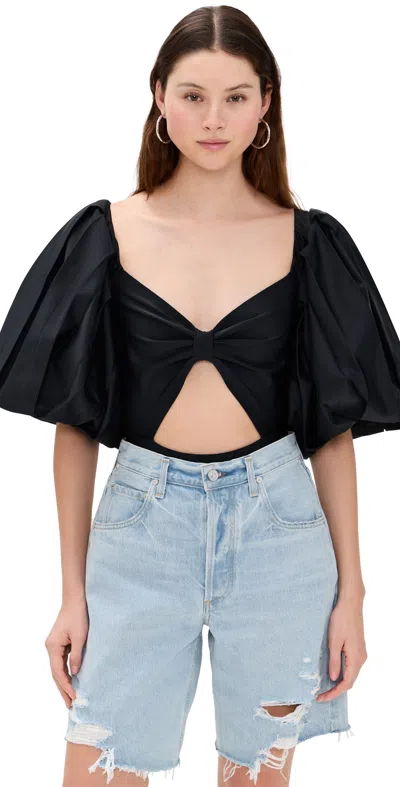 Fe Noel Puff Sleeve Bodysuit Black