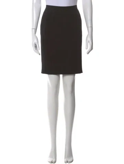 Pre-owned Fe Zandi Embroidered Accent Knee-length Skirt In Black