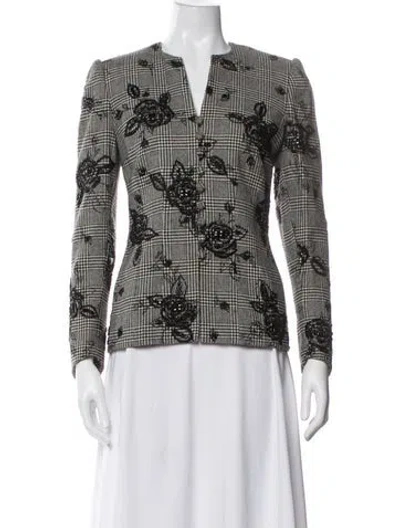 Pre-owned Fe Zandi Plaid Print Evening Jacket In Multi
