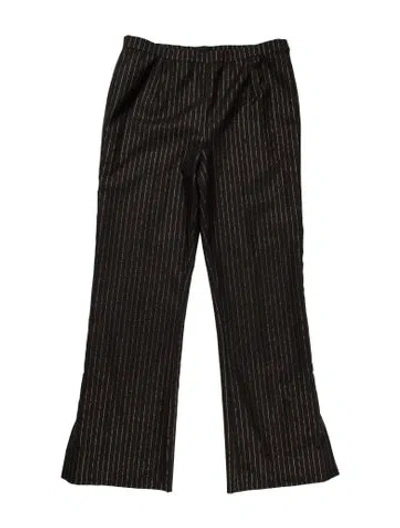 Pre-owned Fe Zandi Striped Wide Leg Pants In Black